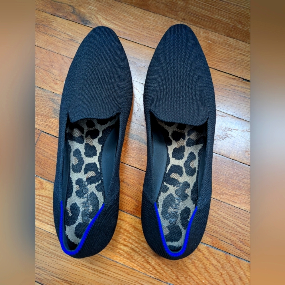 Rothy's black almond loafer size 10